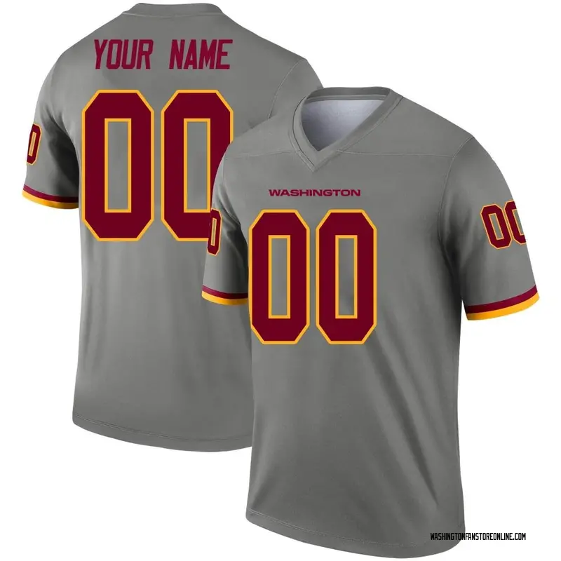 Men's Gray Legend Custom Washington Inverted Jersey